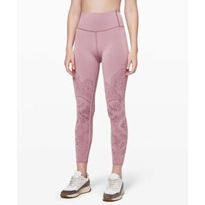 Lululemon Reveal Tight Zen Expression Vintage Mauve Mesh Pant Leggings